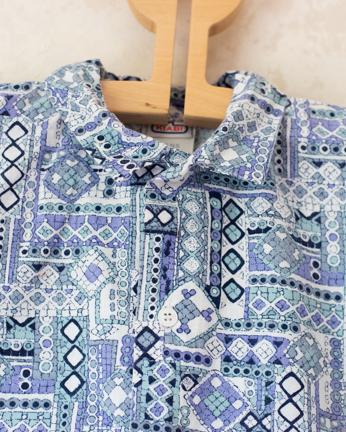 Button-down shirt in shades of blue from the 80s | 3-4 years