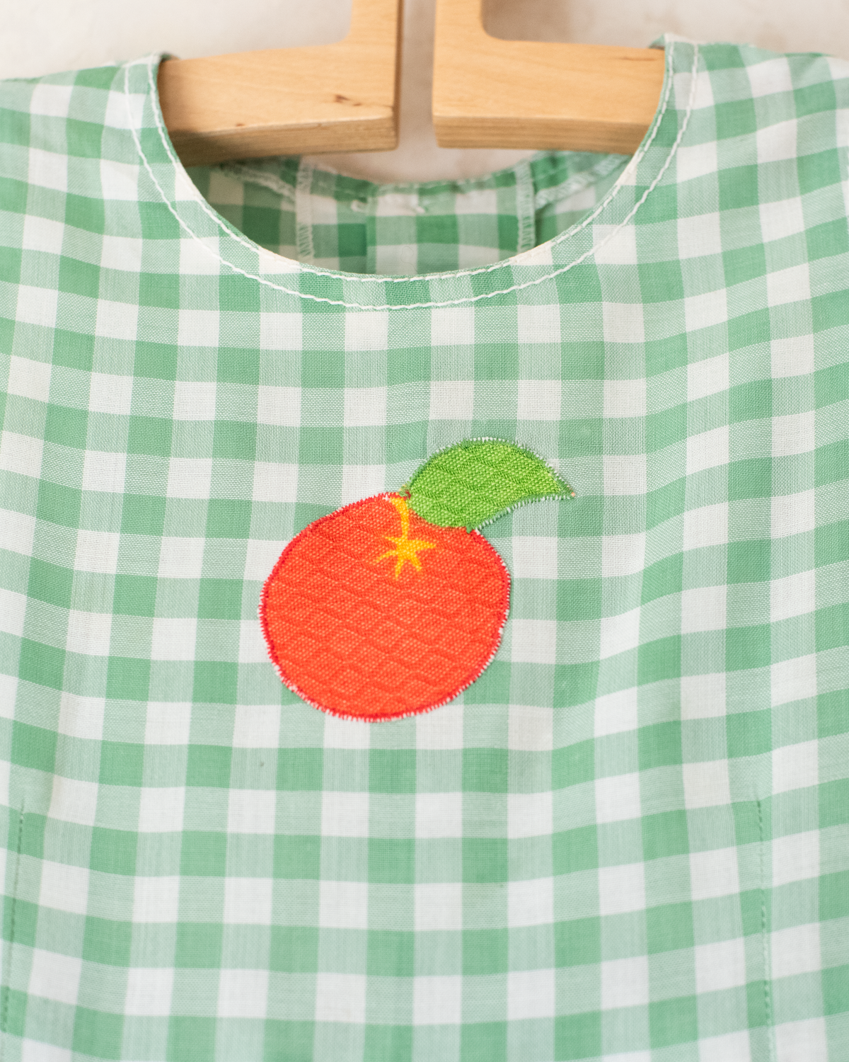 Plaid dress with fruit and embroidered orange | 2-3 years