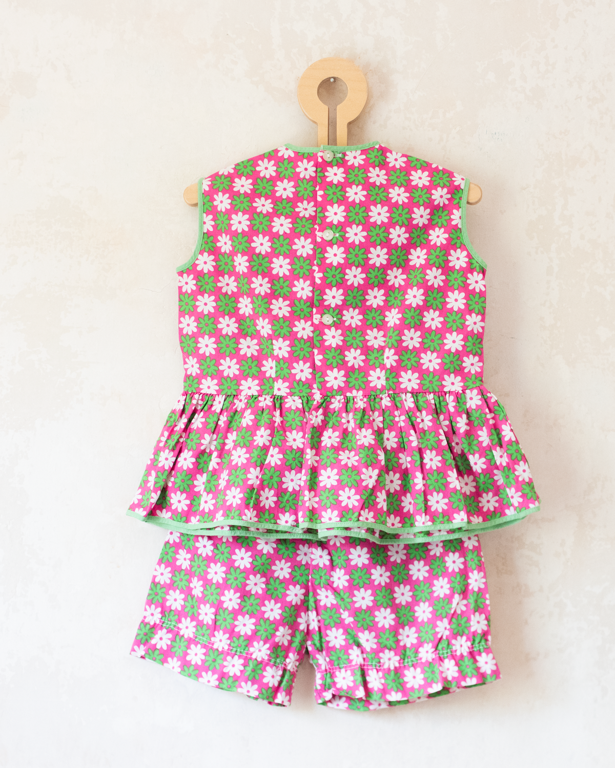 Sixties pink and green floral set | 18-24 months