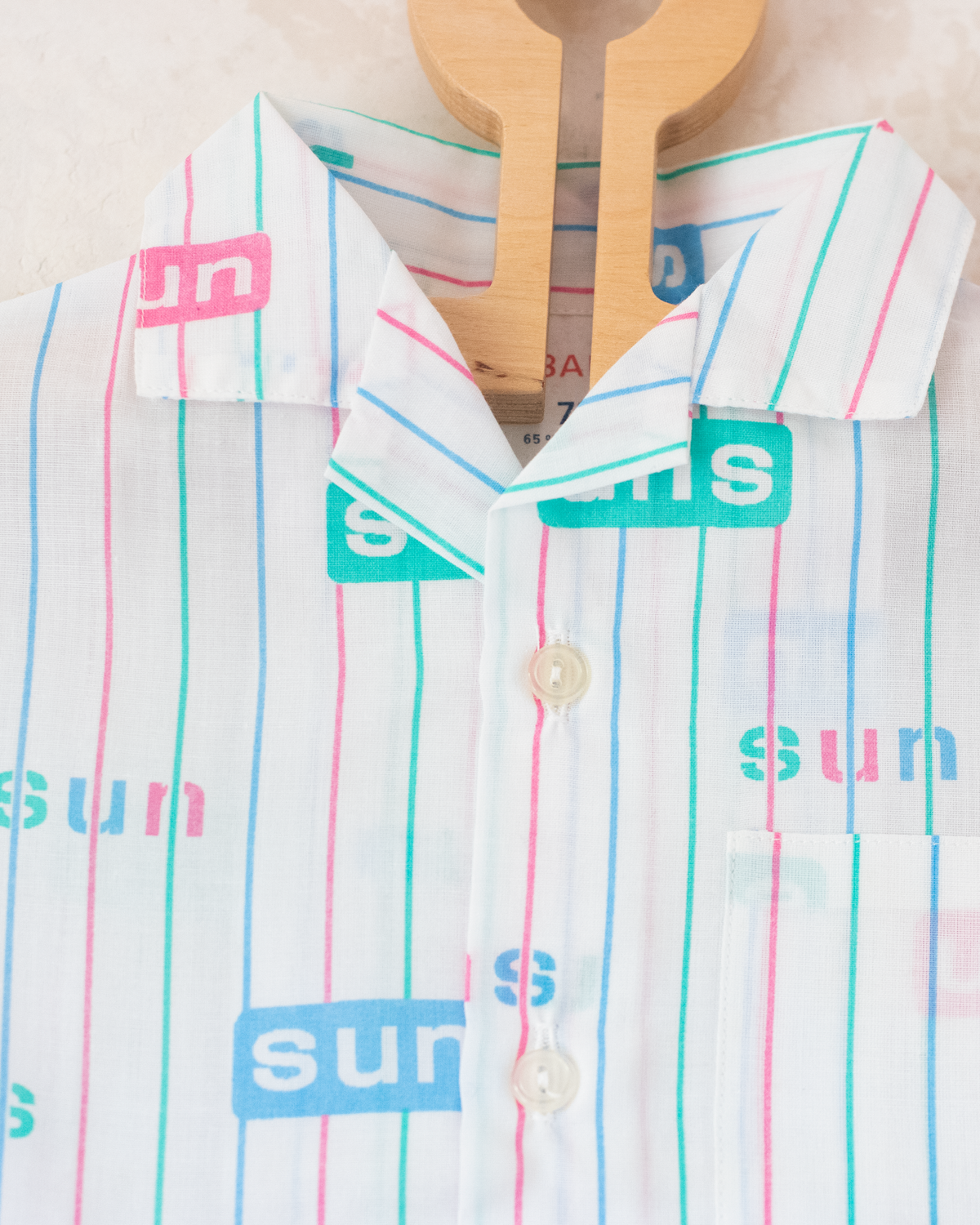 Button-down shirt with colorful stripes | French deadstock | 2-3 years
