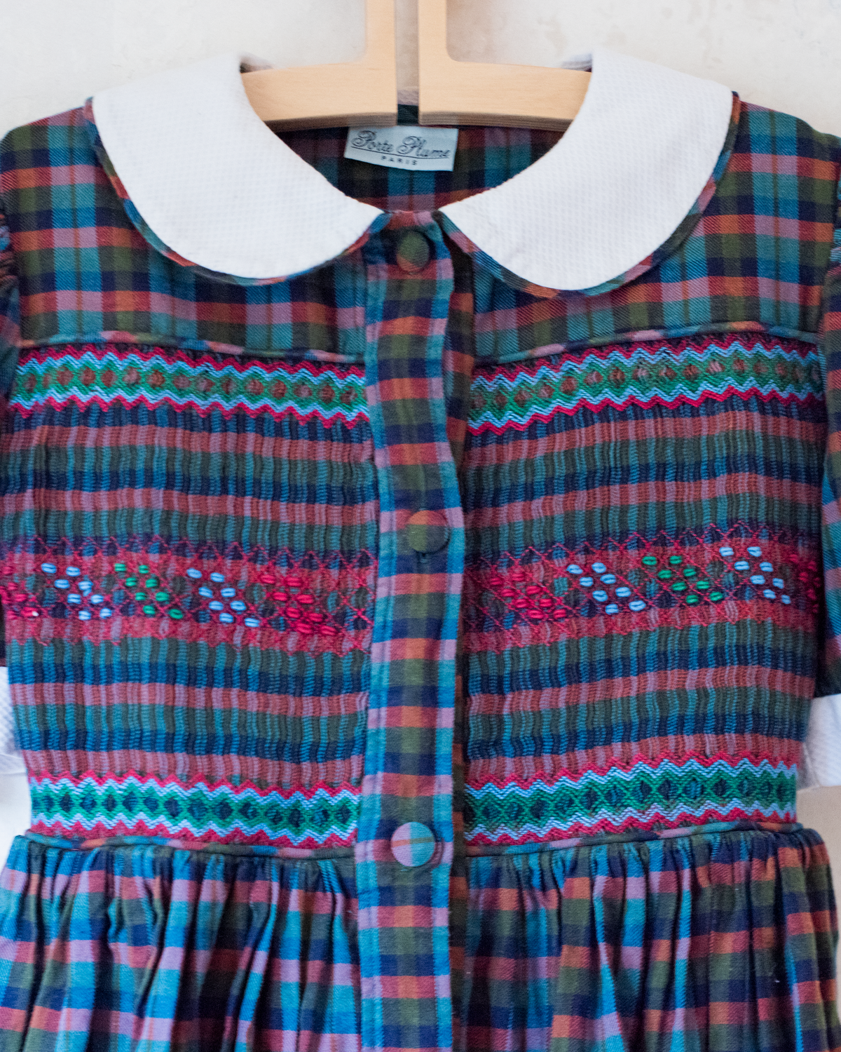 Plaid dress with embroidery | 9-10 years