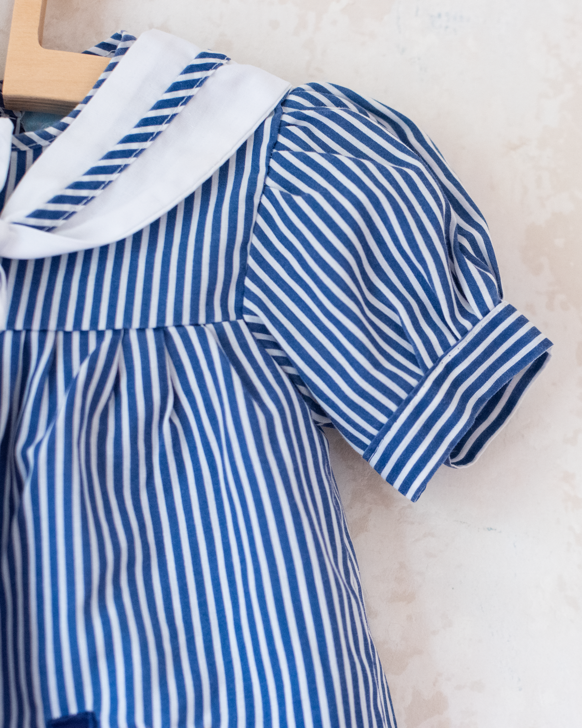Sailor dress with stripes and a ship | 6-9 months