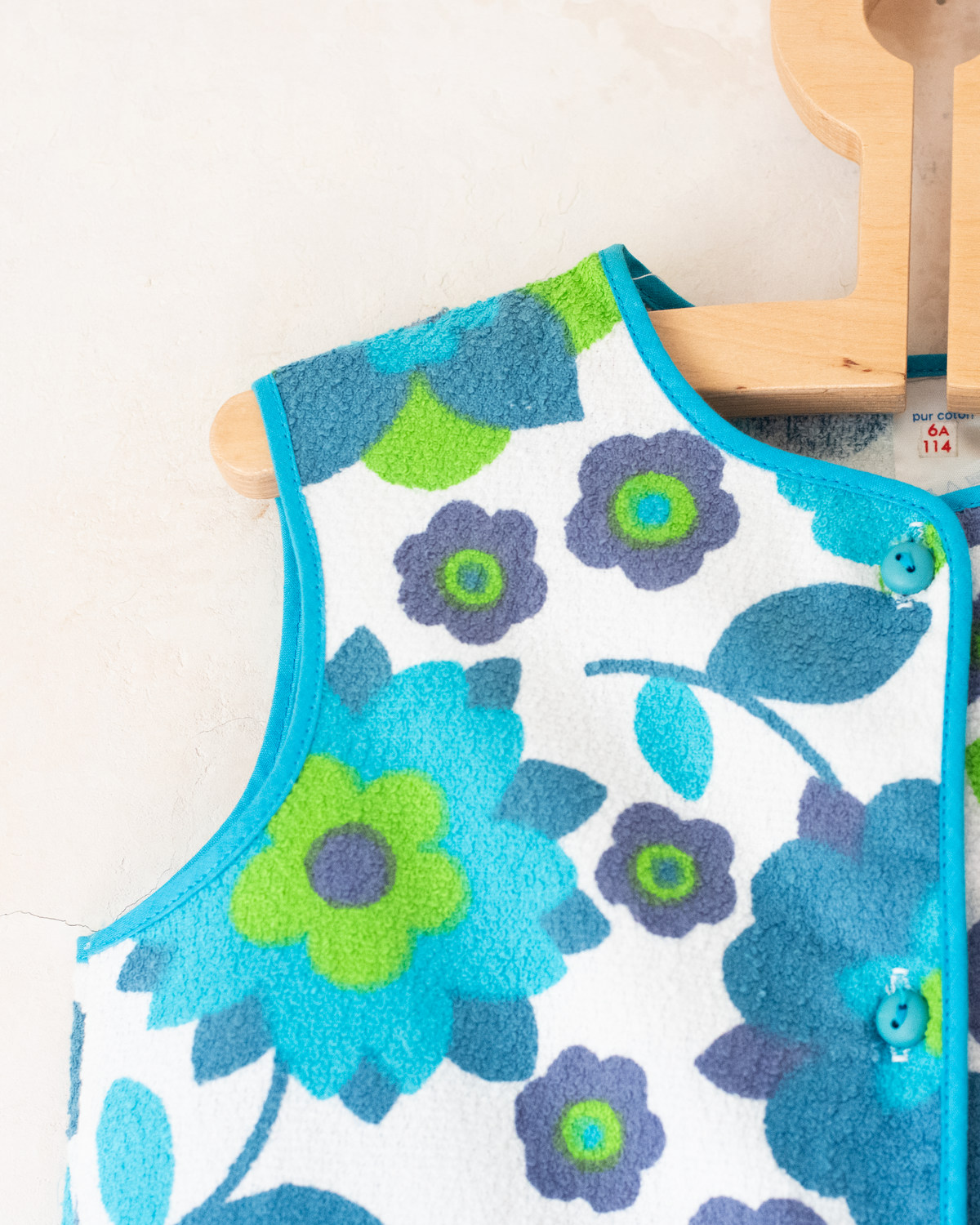 Floral terrycloth dress | French deadstock from the 70s | 3-4 years