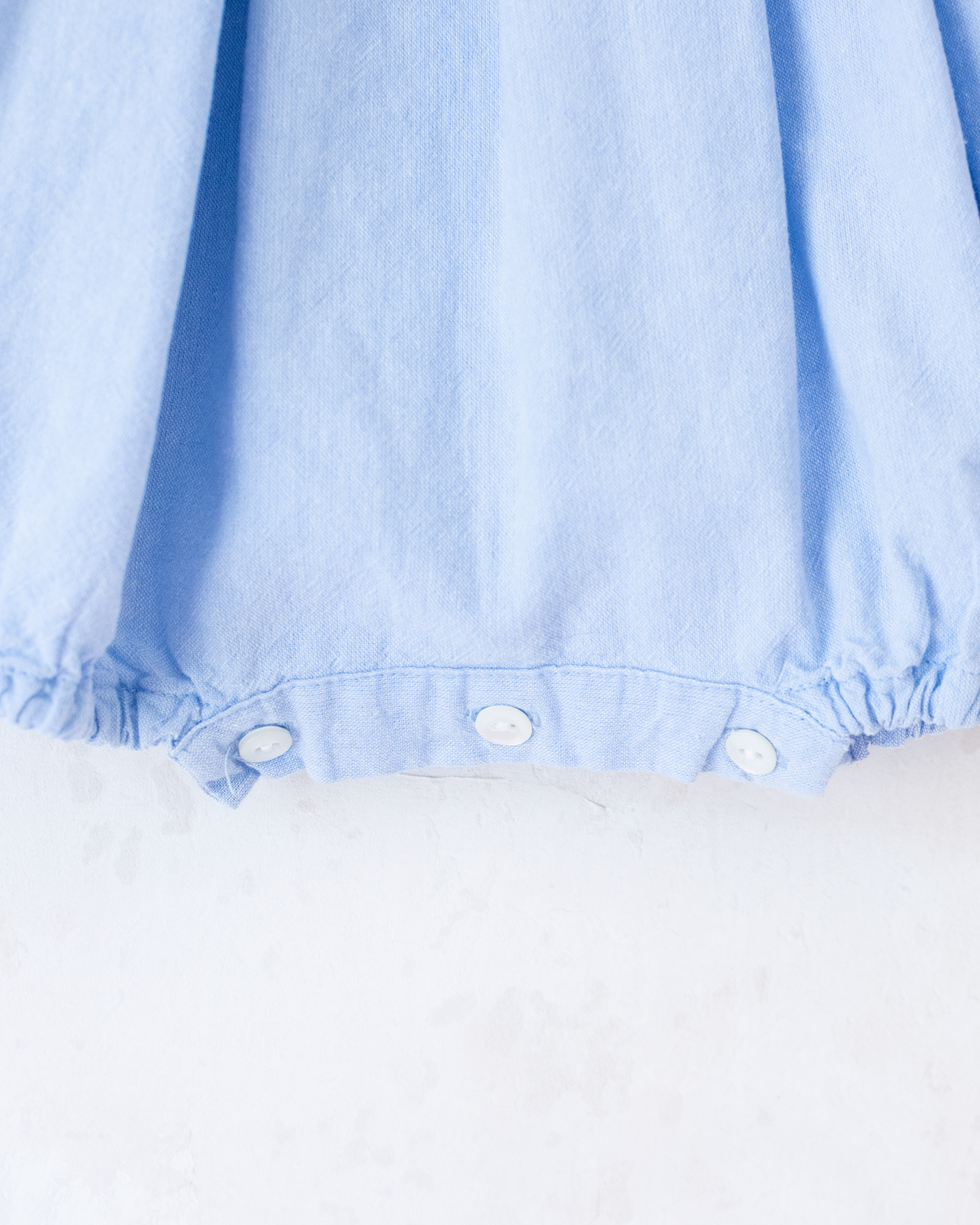 Light blue overalls with gathered embroidery | 3-6 months