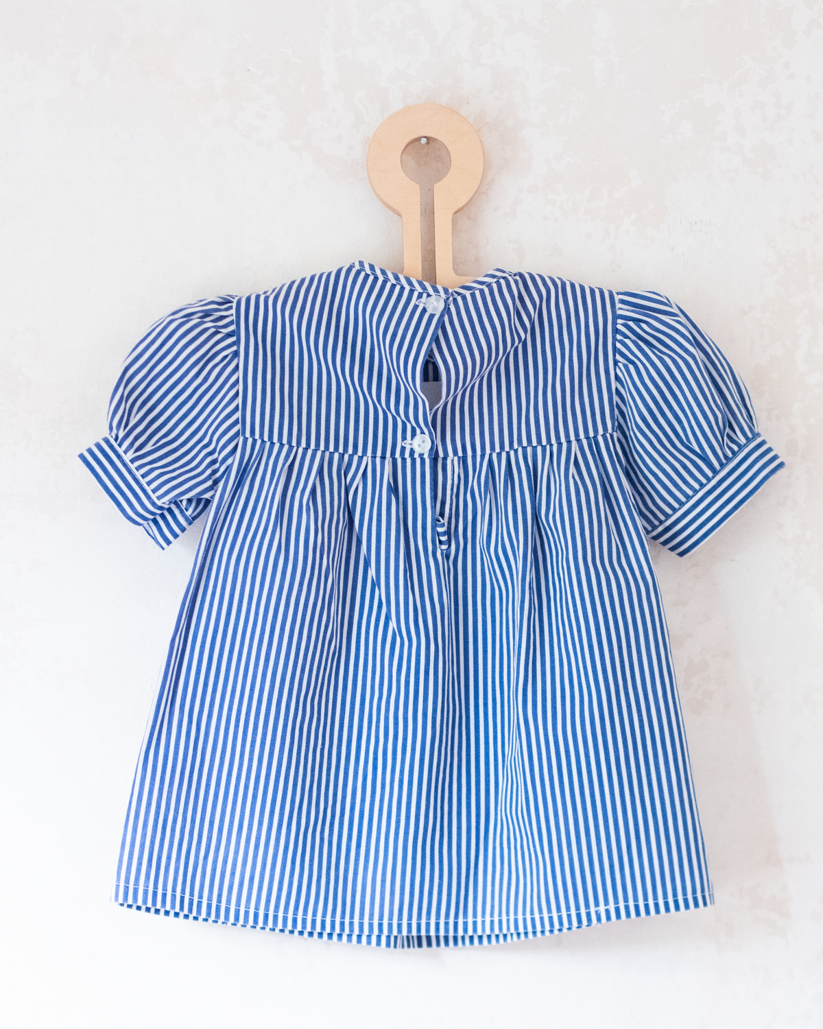 Sailor dress with stripes and a ship | 6-9 months