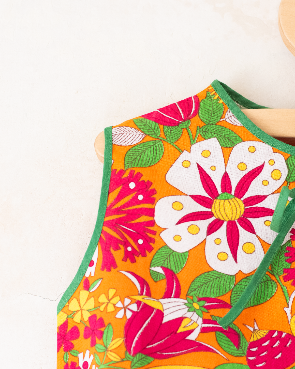 Floral orange dress | French deadstock from the seventies | 3-4 years