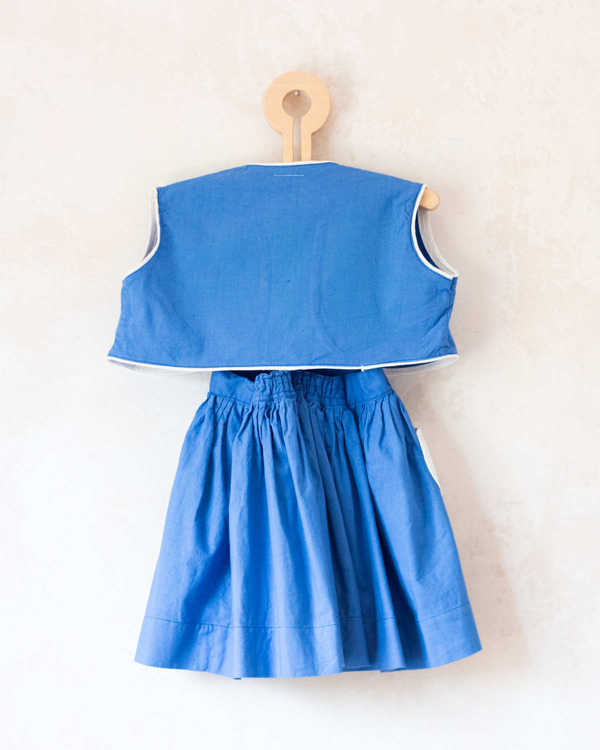Pinafore and cardigan with cherry embroidery | 1950s | 18-24 months