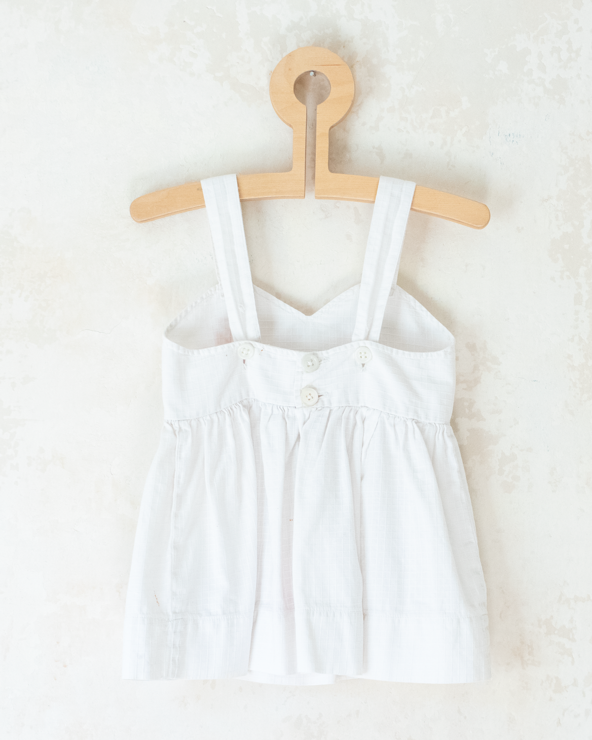 White 1950s Tunic with Embroidered Sailboats | 9-12 Months