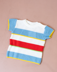 חולצה קצרה סרוגה עם פסים צבעוניים | 6-9 חודשים