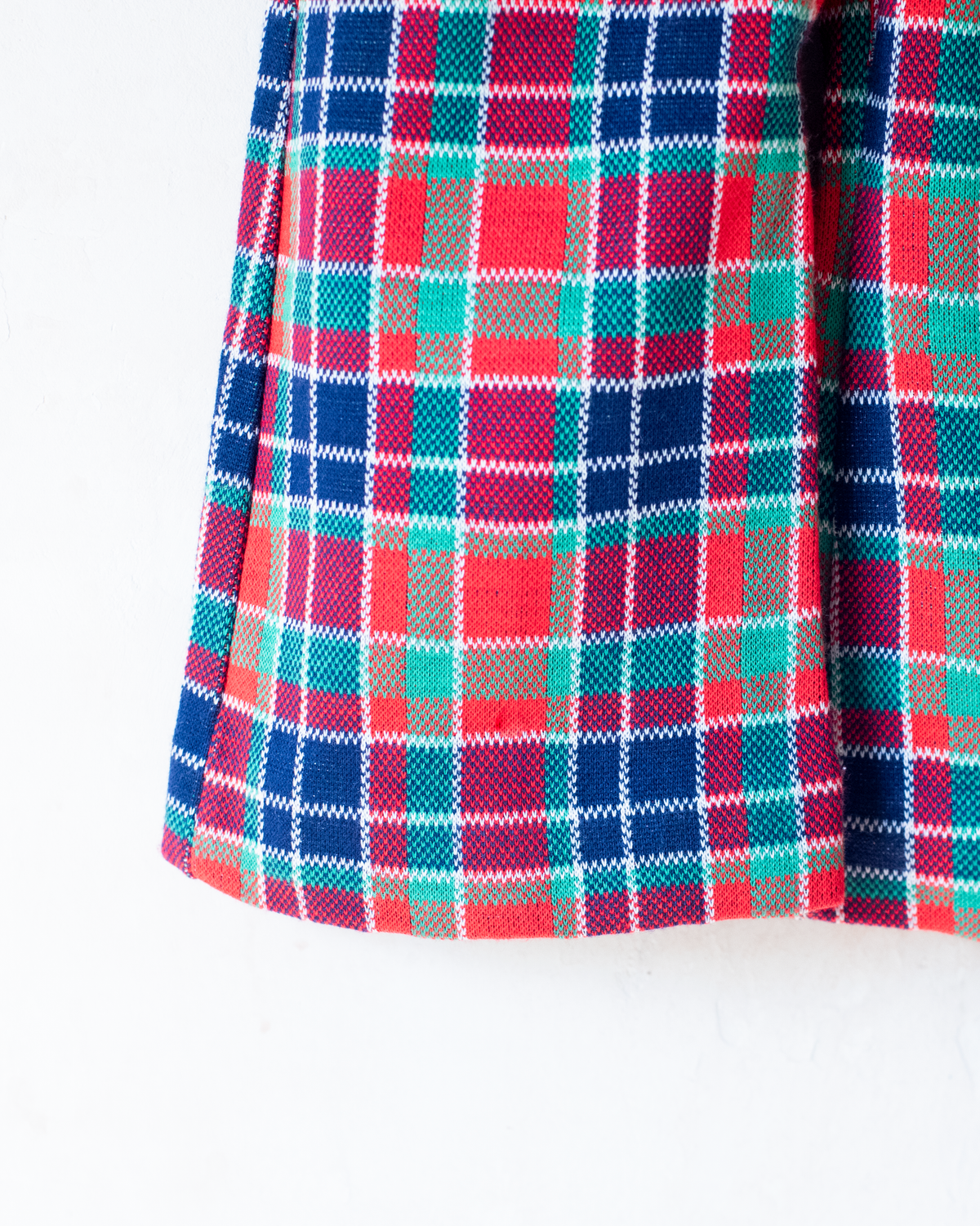 French overalls from the 70s with colorful checks | Dead stock | 12-18 months