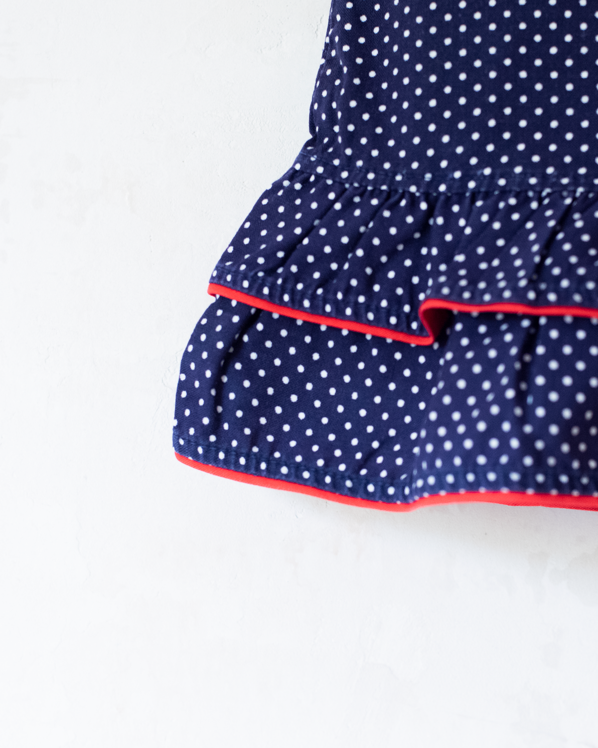 Blue tunic with embroidered dots and flowers | 3-6 months