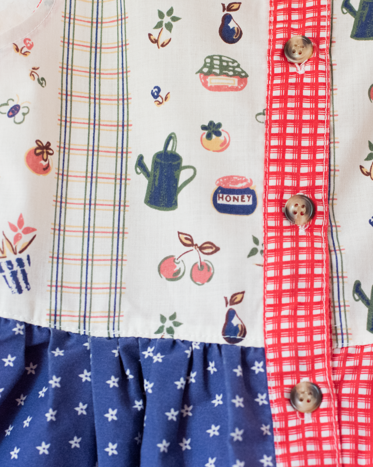 Dress with jam jars, flowers and fruits | 9-12 months