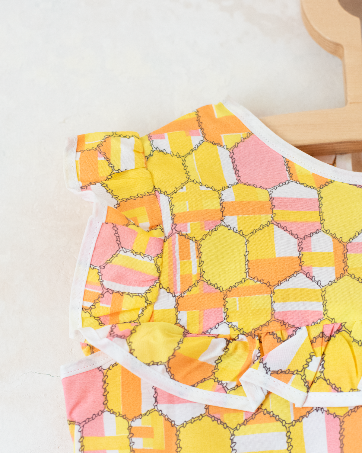 Colorful dress with ruffles | French deadstock from the Sixties | 2-3 years