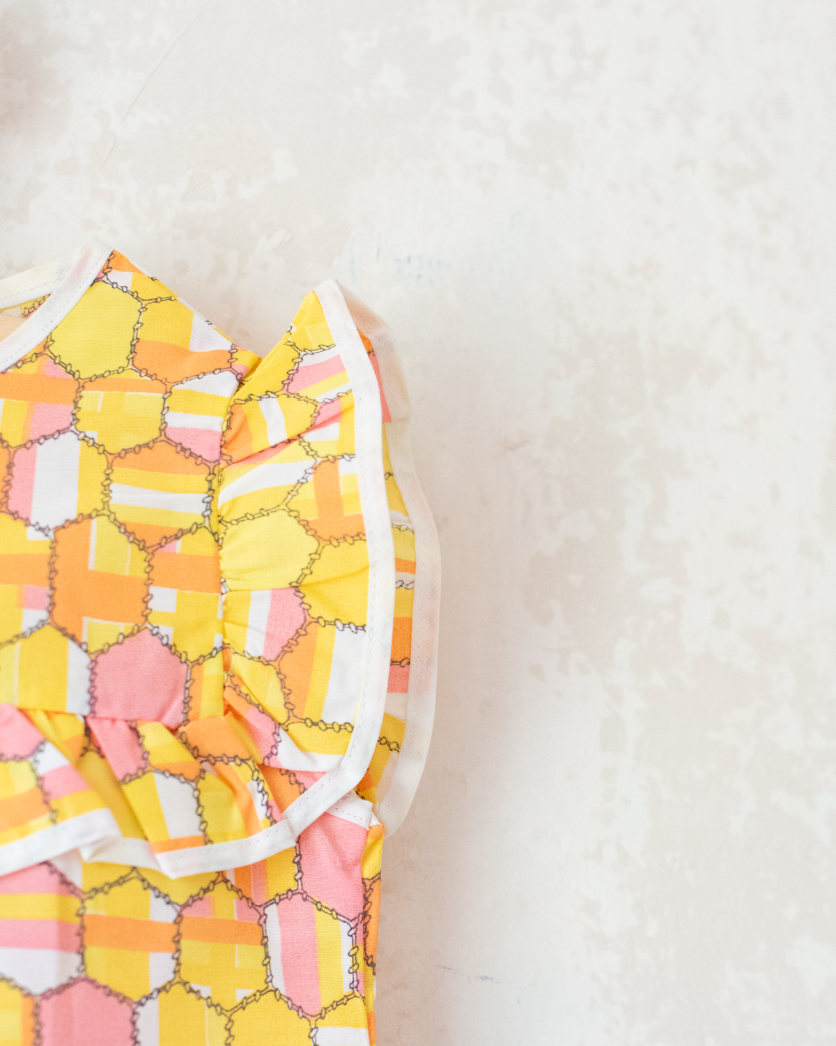Colorful dress with ruffles | French deadstock from the Sixties | 2-3 years