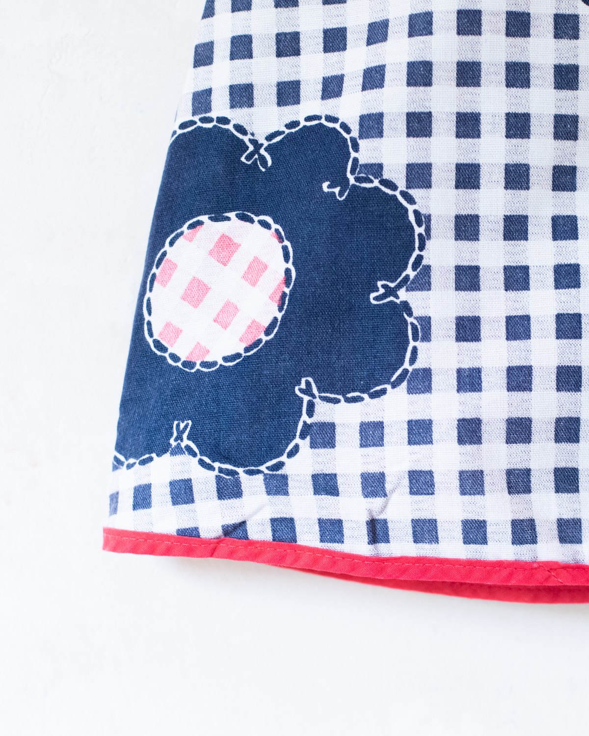 Checkered tank top with 70s flowers | 3-5 years