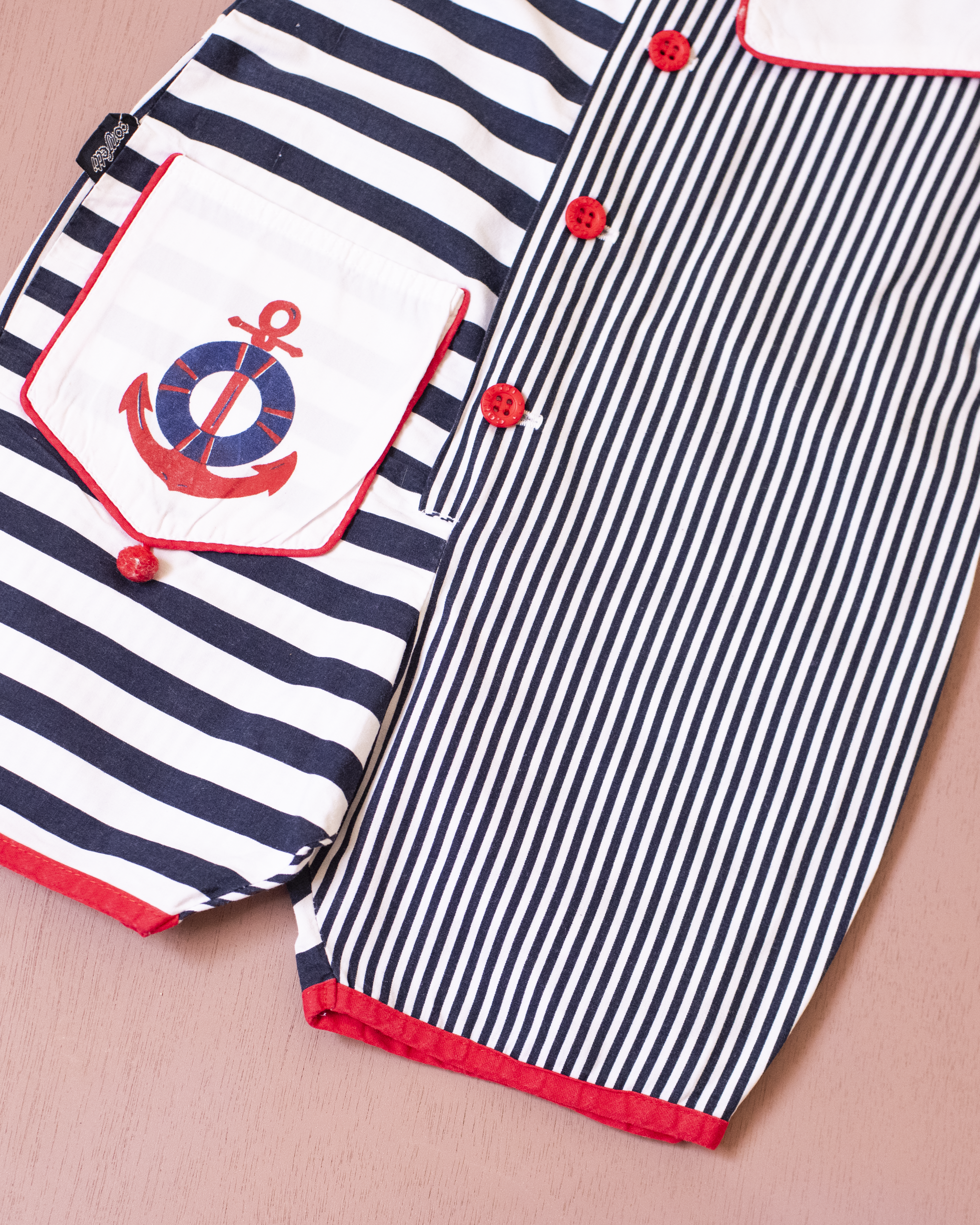 אוברול ימאים עם עוגן ופסים | 3-6 חודשים