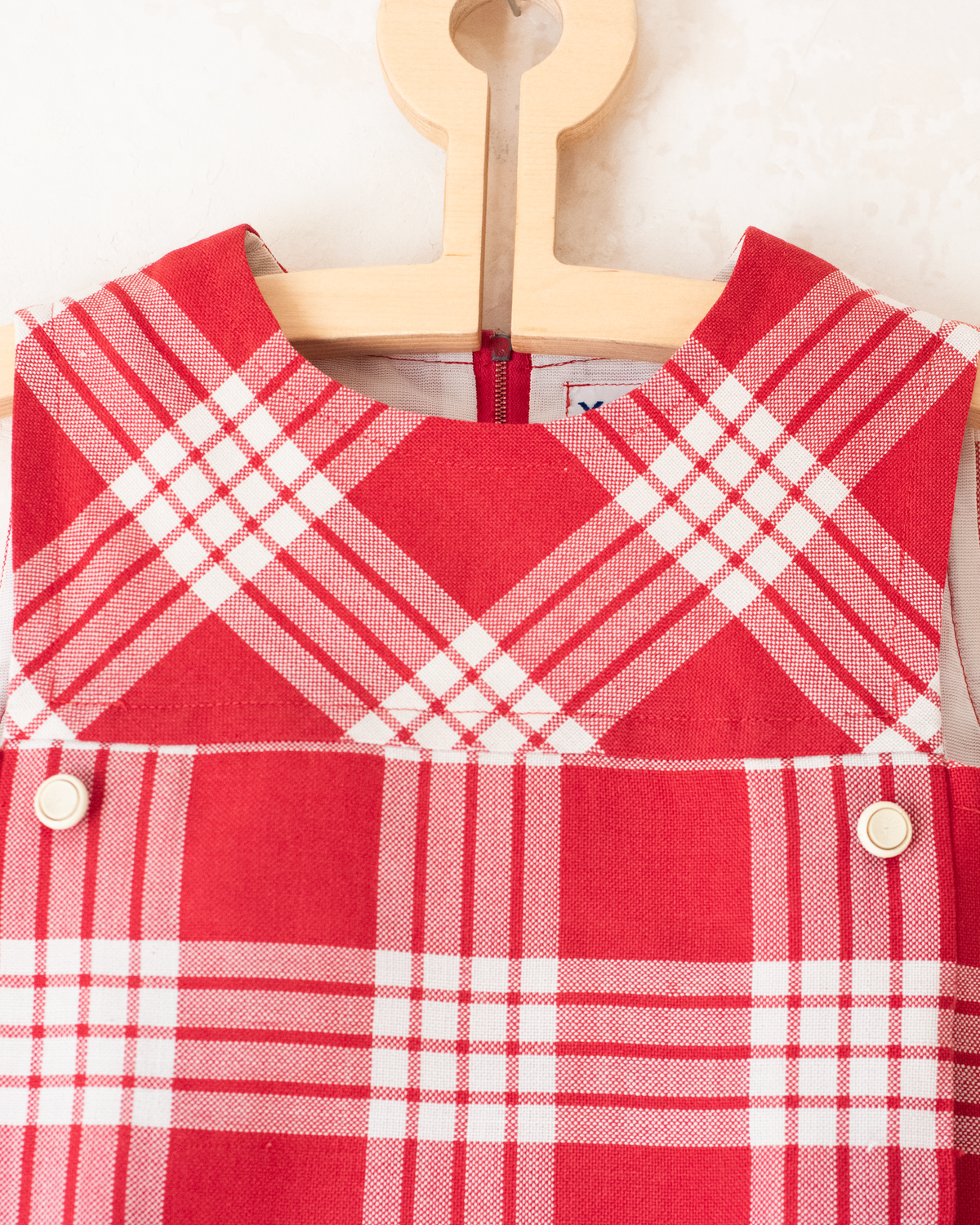 Red Plaid French Dress | 4-5 Years
