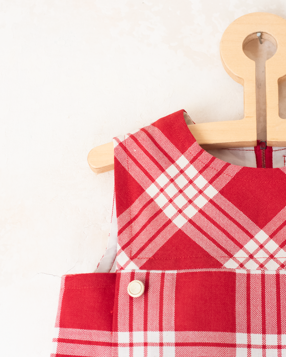 Red Plaid French Dress | 4-5 Years
