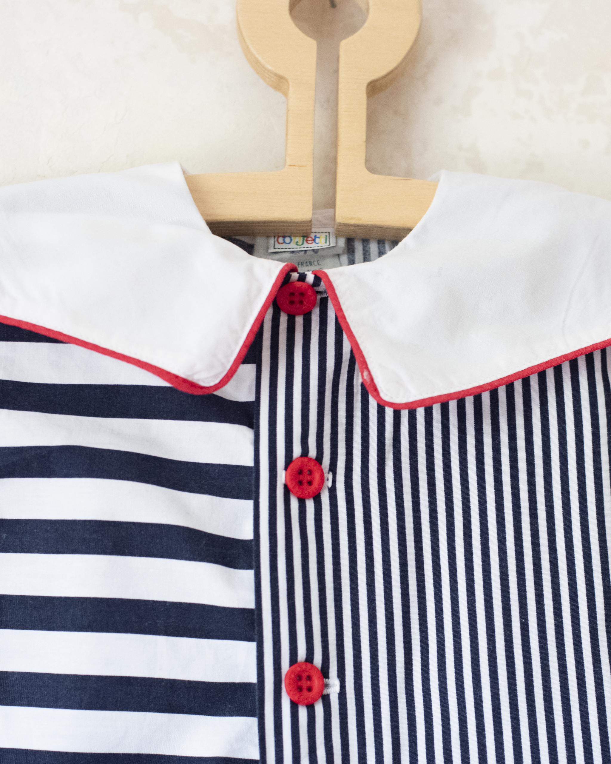 אוברול ימאים עם עוגן ופסים | 3-6 חודשים