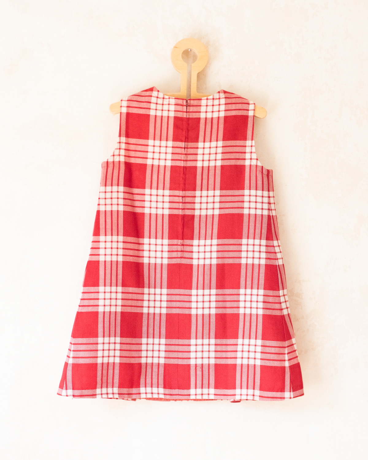 Red Plaid French Dress | 4-5 Years