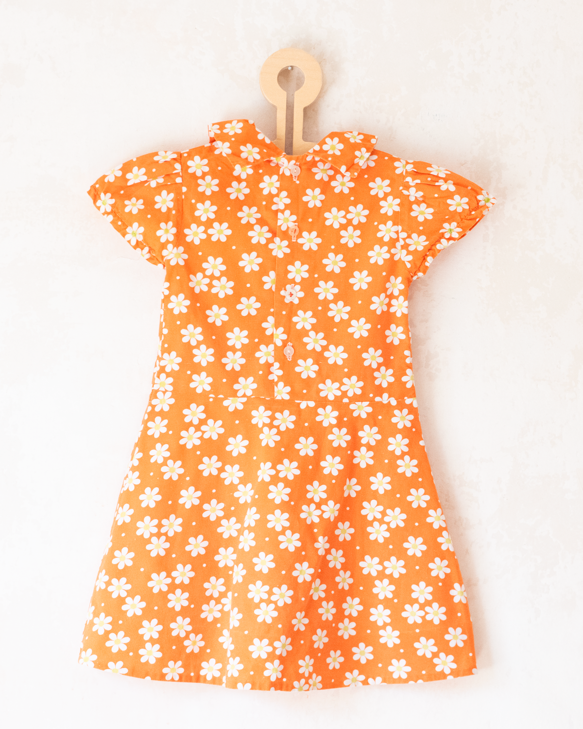 Orange French dress with flowers | 4-5 years