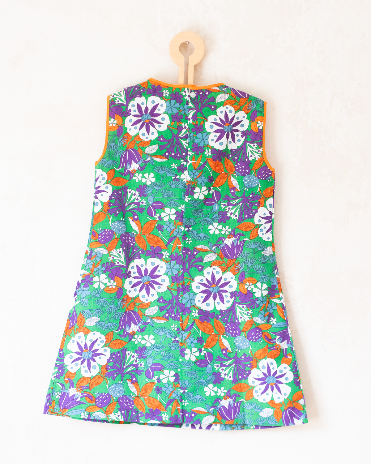 Green floral dress | French deadstock from the 70s | 6-7 years