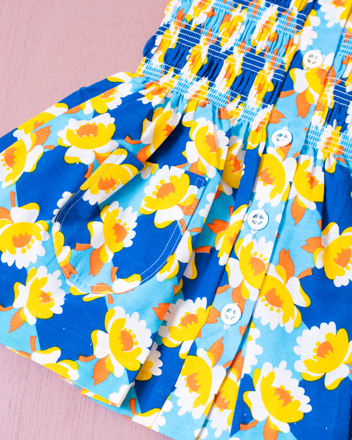 Floral dress from the seventies | French deadstock | 12-18 months