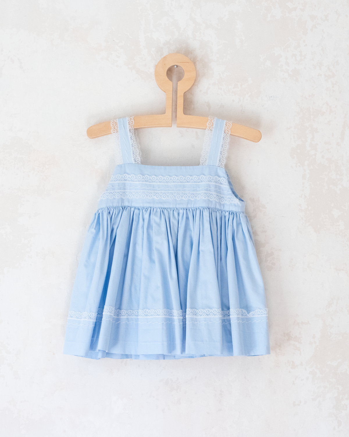 Light blue dress with lace from the 50s | 6-9 months