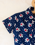שמלה כחולה עם פרחים | דד סטוק צרפתי מהסבנטיז | 2-3 שנים