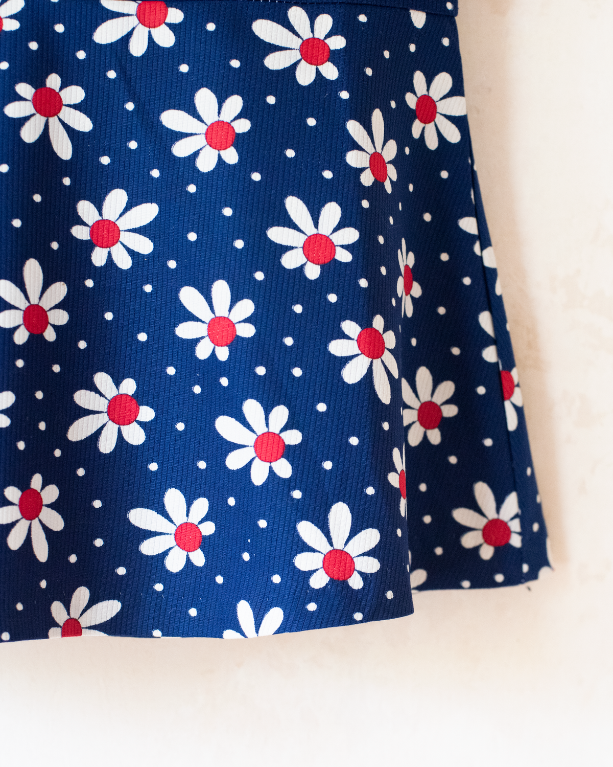 Blue dress with flowers | French deadstock from the seventies | 2-3 years