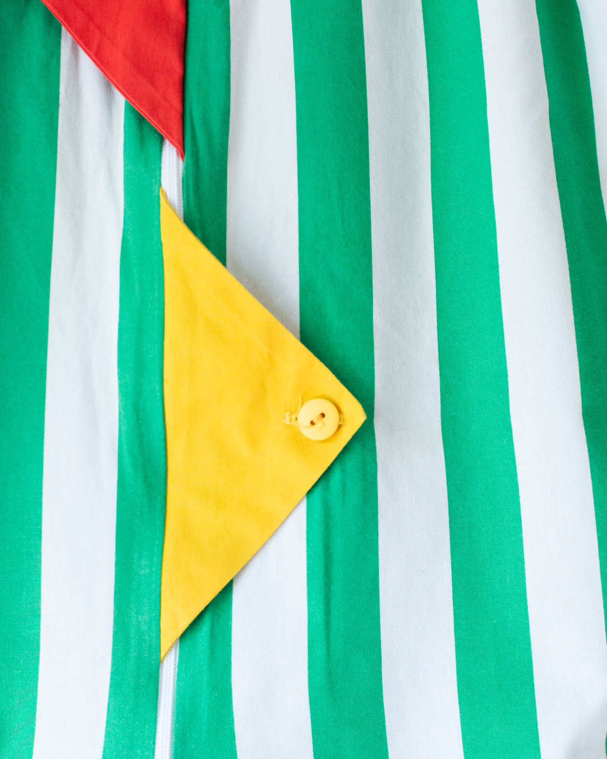 Colorful overalls with stripes and two triangles | 2-3 years