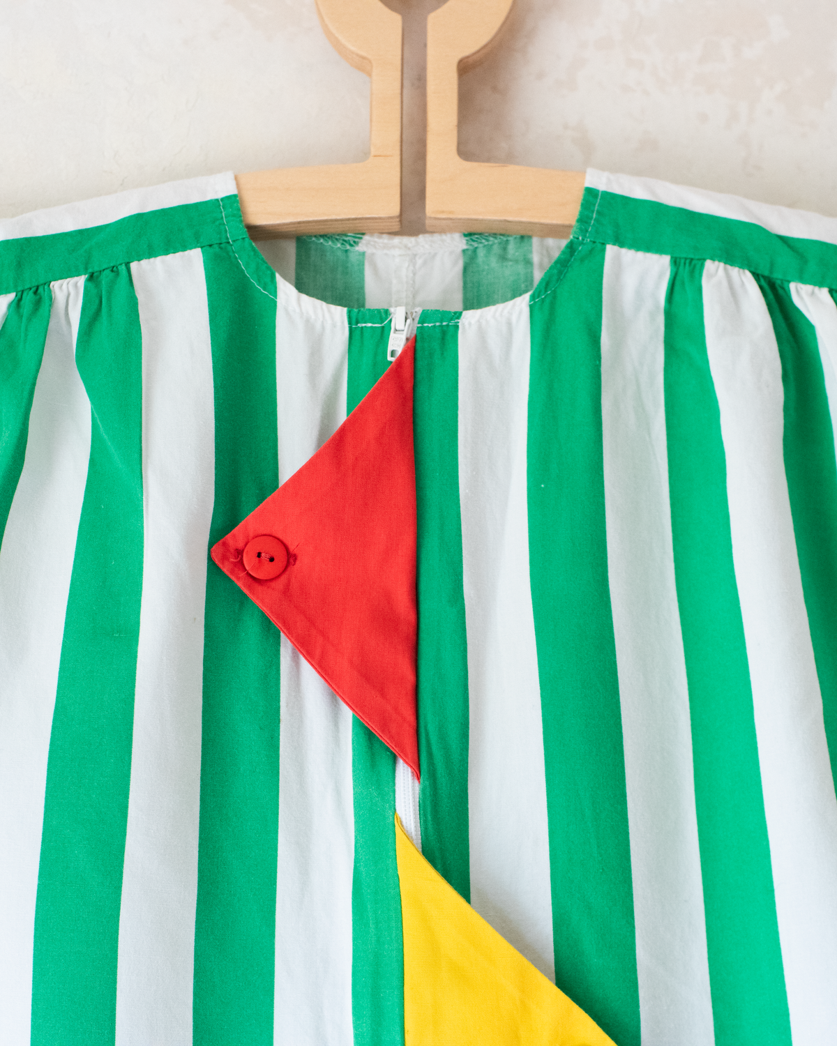 Colorful overalls with stripes and two triangles | 2-3 years