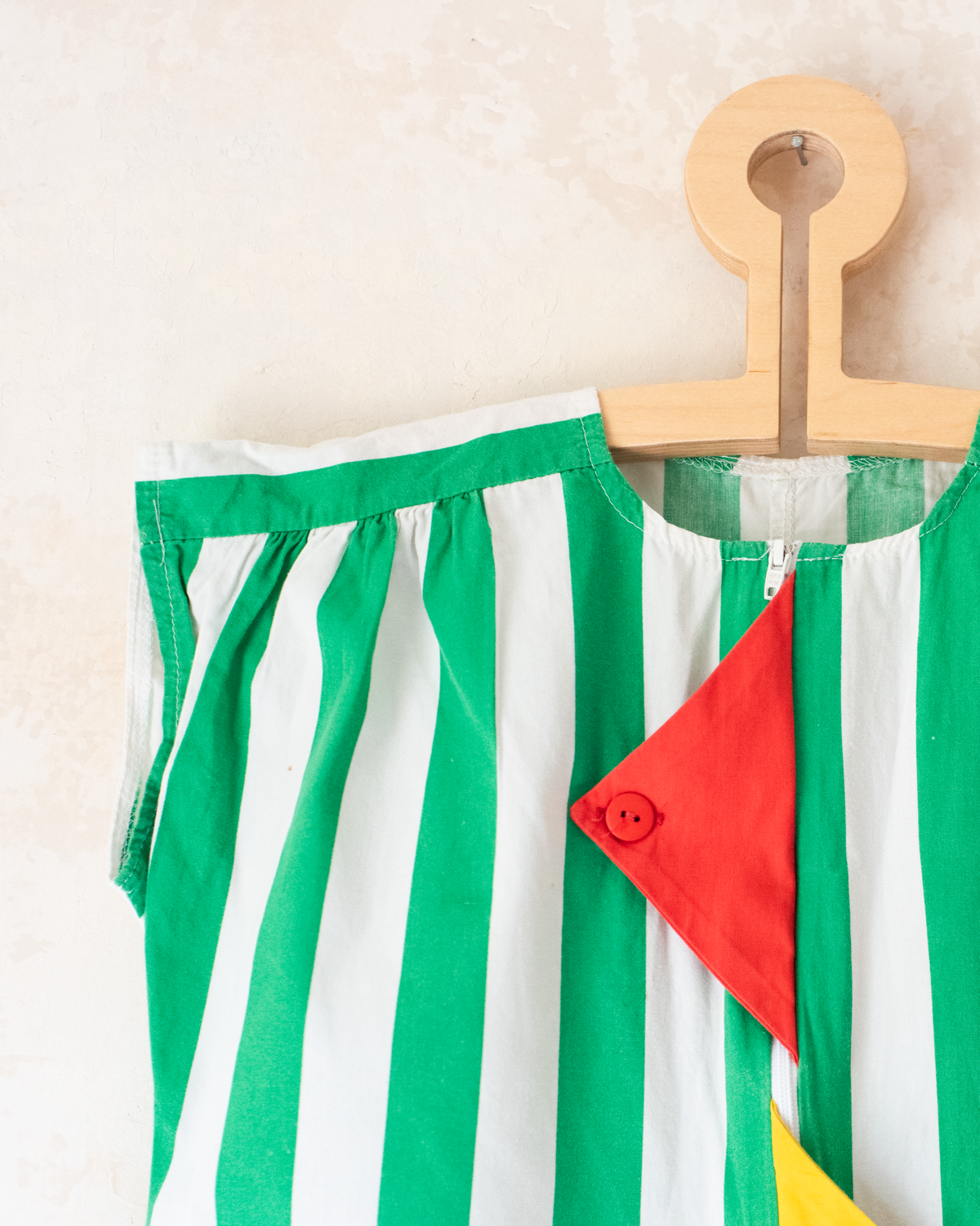 Colorful overalls with stripes and two triangles | 2-3 years