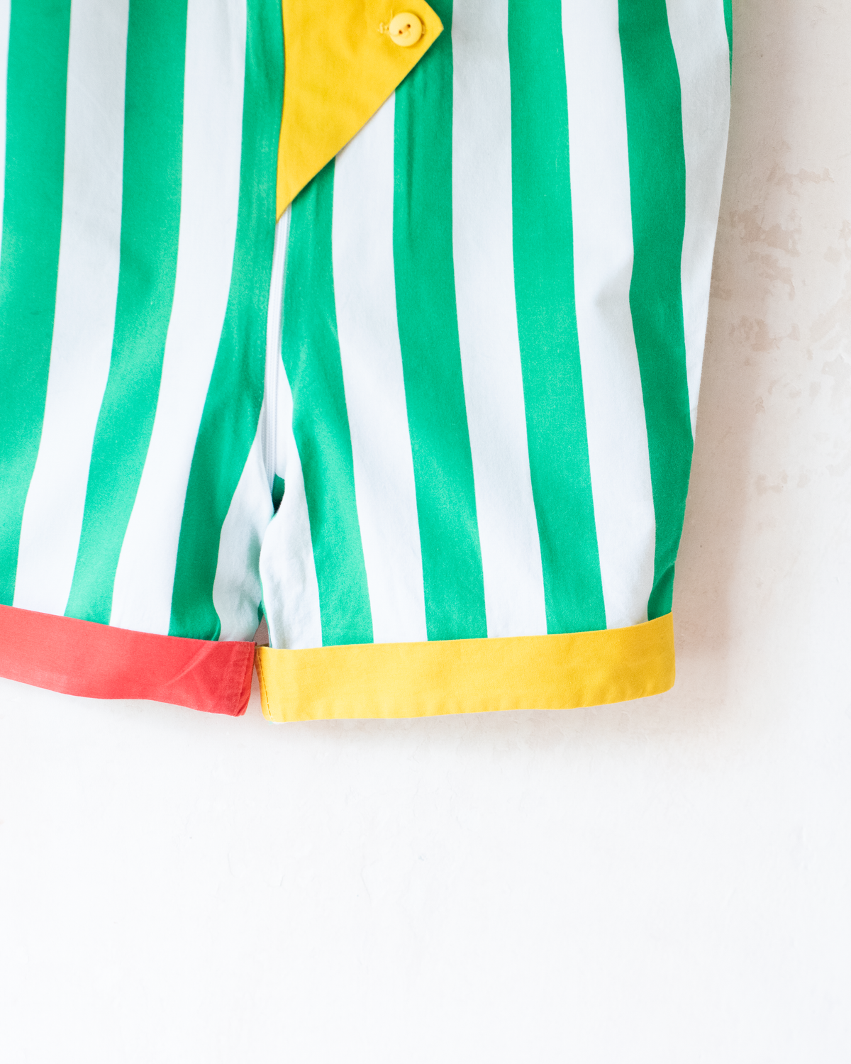 Colorful overalls with stripes and two triangles | 2-3 years
