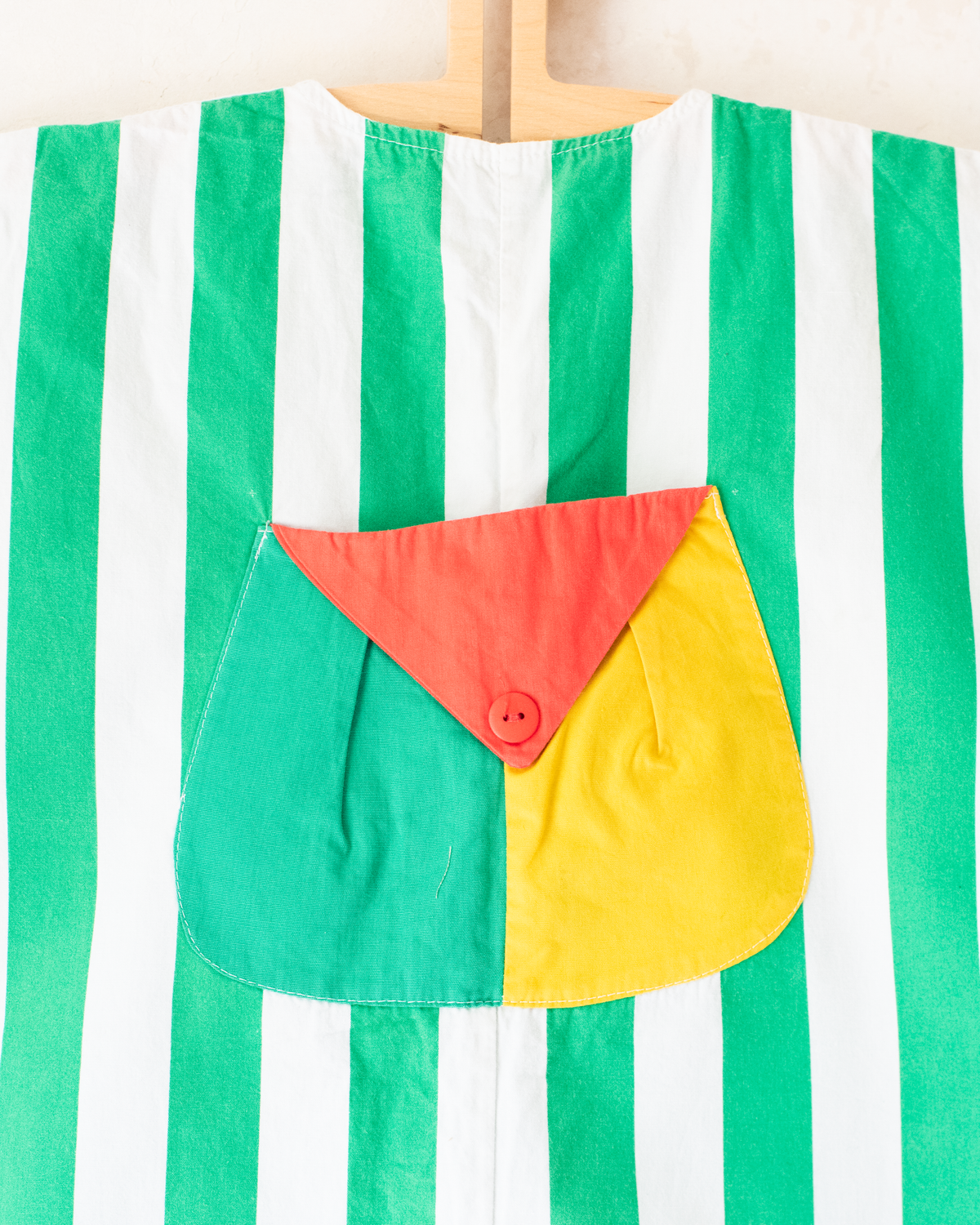 Colorful overalls with stripes and two triangles | 2-3 years