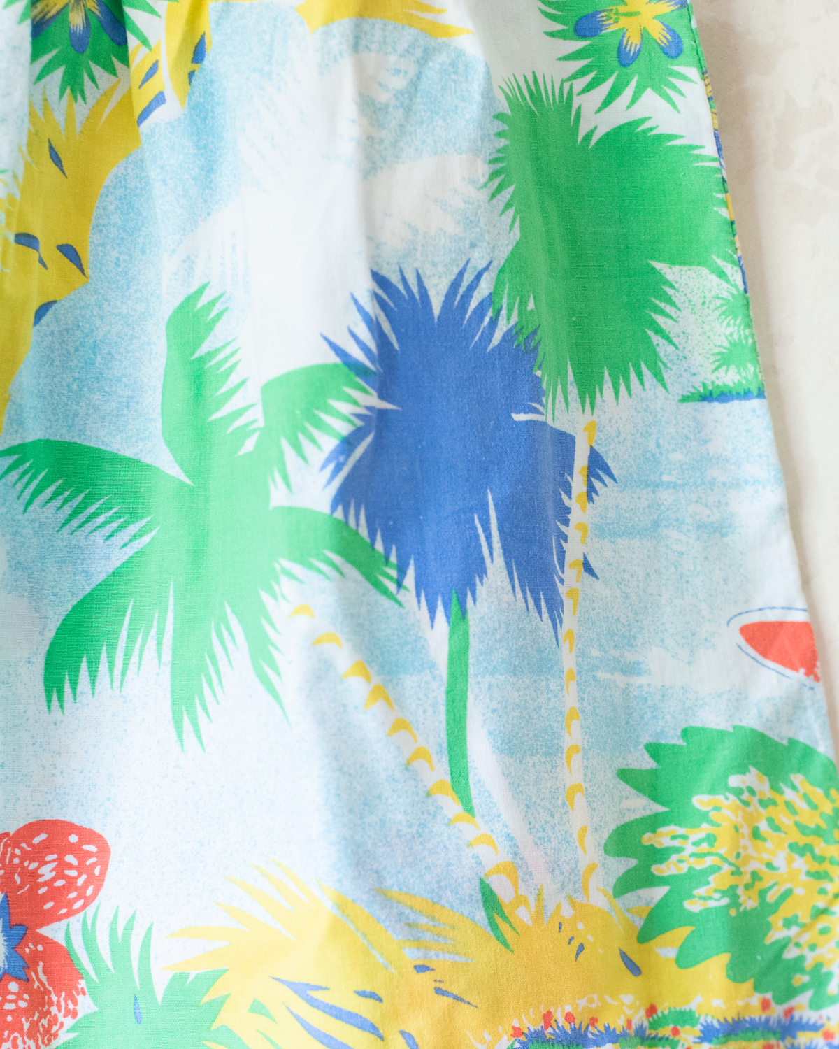 Tropical dress with thin tie straps | 12-18 months