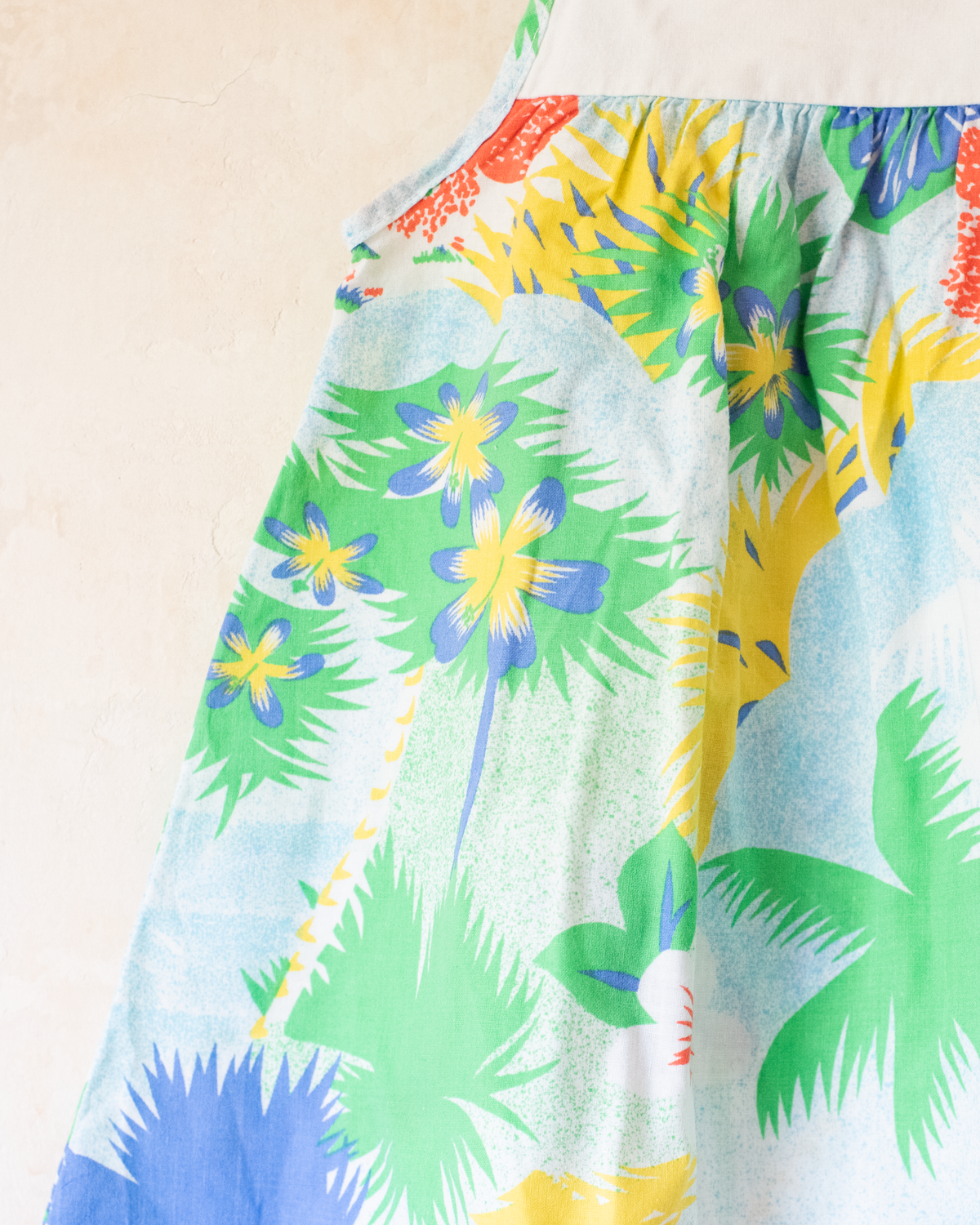 Tropical dress with thin tie straps | 12-18 months