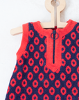 שמלת מגבת מהסבנטיז באדום וכחול | 3-6 חודשים