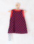 שמלת מגבת מהסבנטיז באדום וכחול | 3-6 חודשים