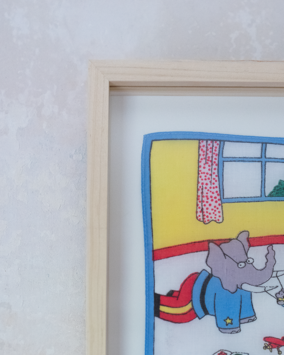 The King at the Bar in the Living Room | Framed Vintage Handkerchief 