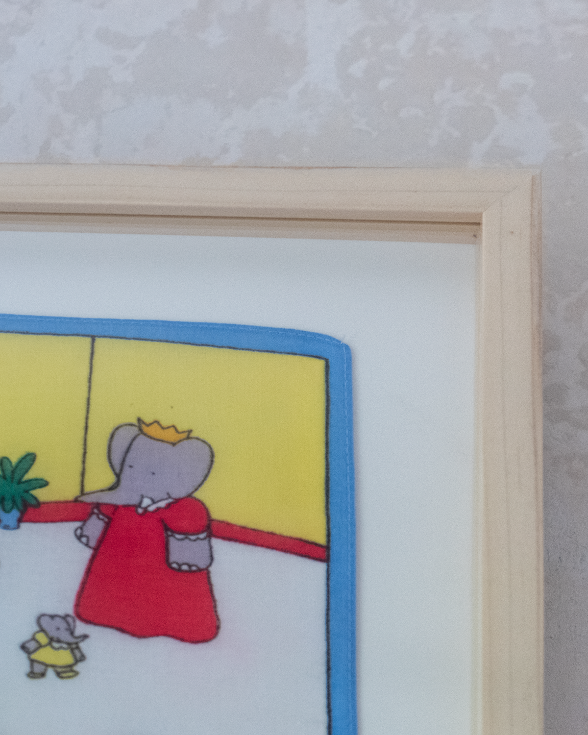 The King at the Bar in the Living Room | Framed Vintage Handkerchief 