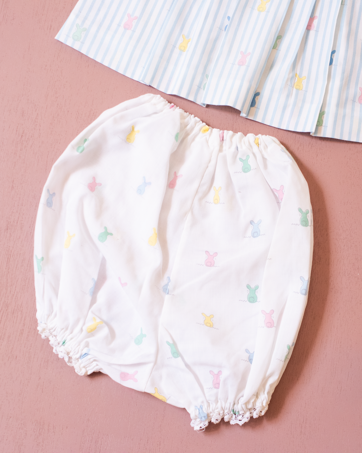 Summer set with bunnies and stripes | 3-6 months