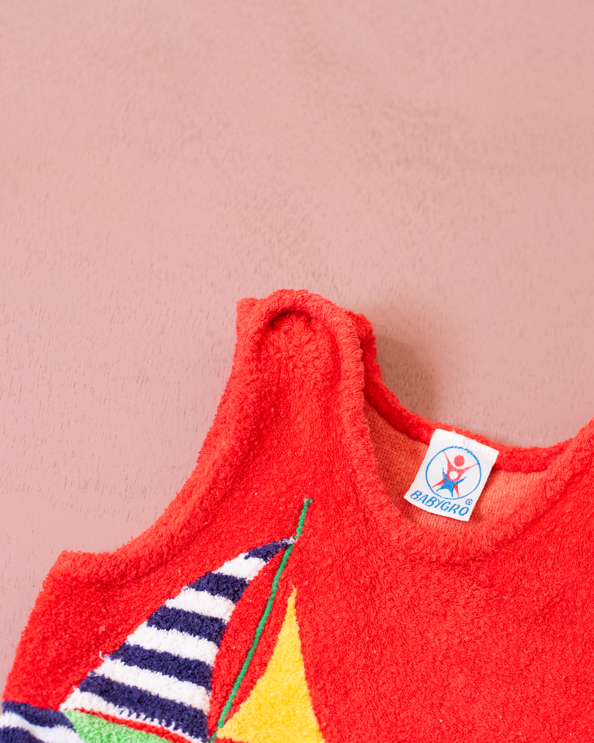 Terry Cloth Striped Romper with Boat | 0-3 Months