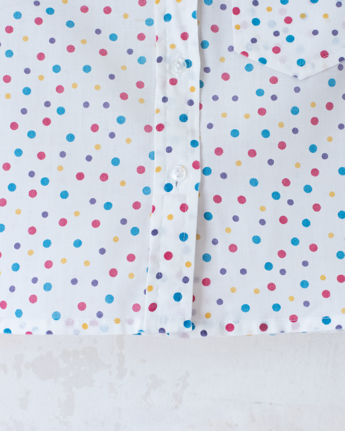 Short button-down shirt with dots | 6-9 months