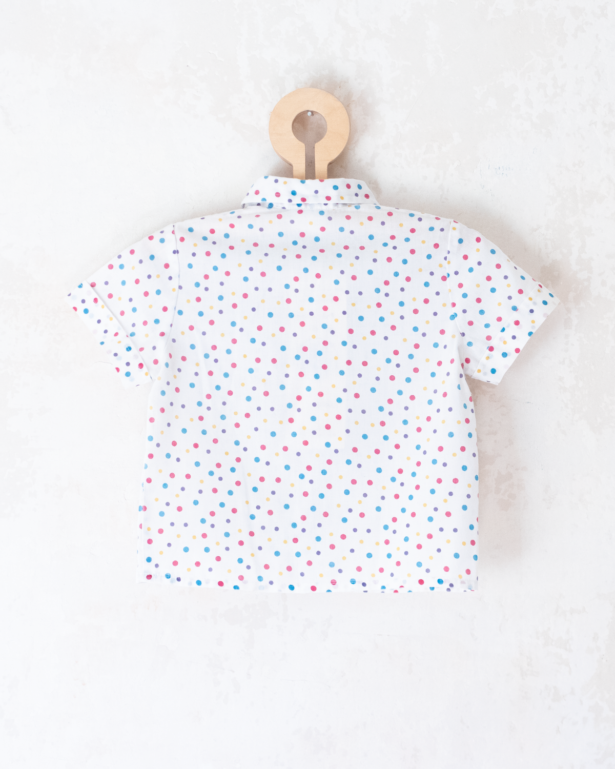 Short button-down shirt with dots | 6-9 months