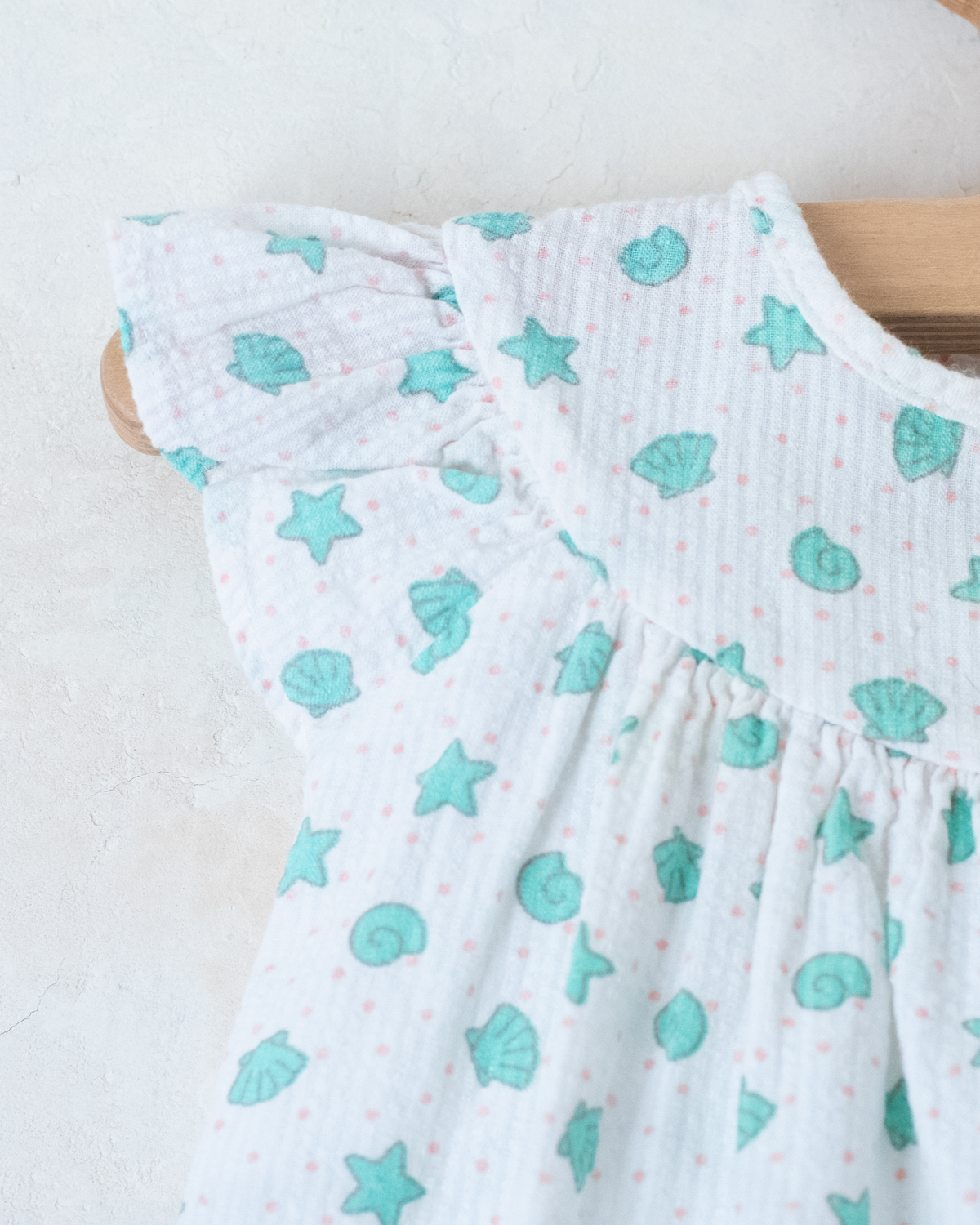 White overalls with scallops | 3-6 months