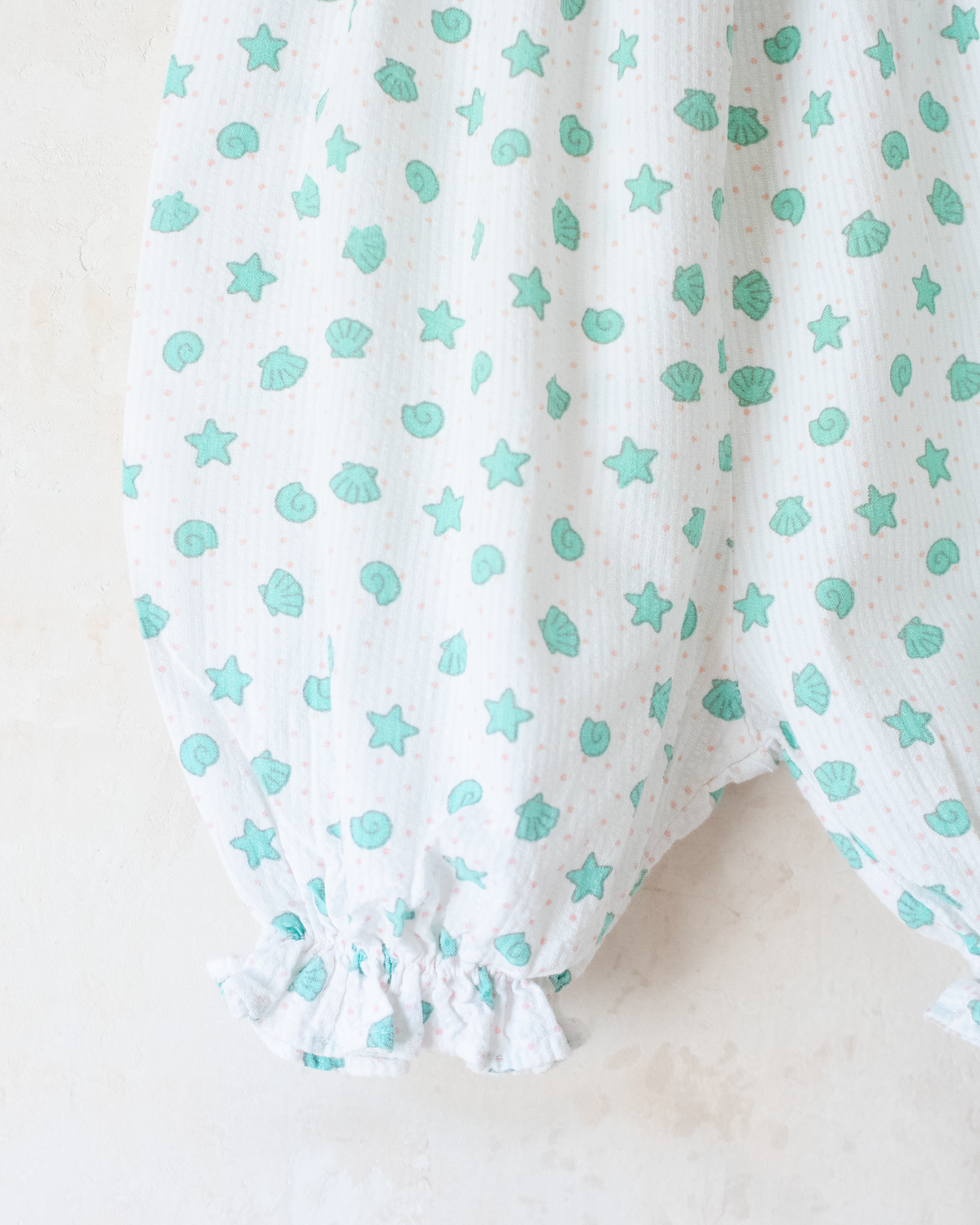 White overalls with scallops | 3-6 months