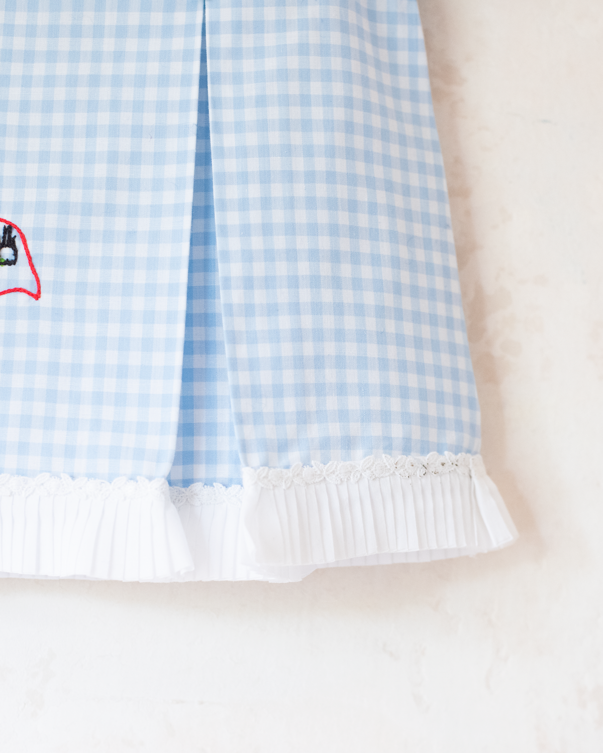 Plaid shirt with embroidered fish | French deadstock from the 70s | 9-12 months