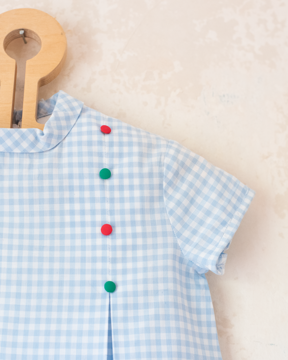 Plaid shirt with embroidered fish | French deadstock from the 70s | 9-12 months