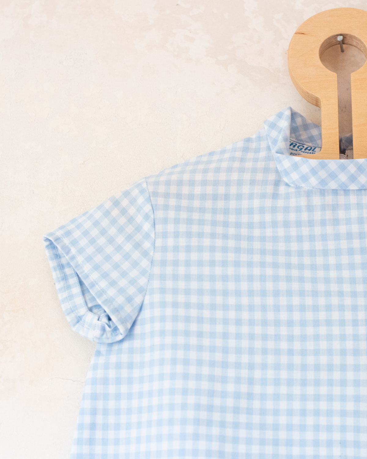 Plaid shirt with embroidered fish | French deadstock from the 70s | 9-12 months